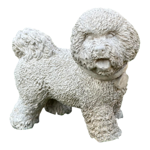Cast Stone Bichon Frise Garden Ornament