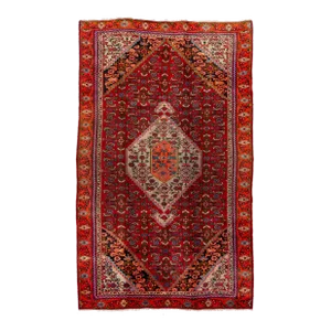 Red Vintage Persian Kashan Allover Designed Wool Rug
