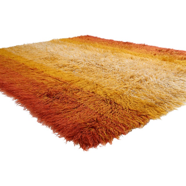 79469 Vintage Greek Flokati Rug, 06'02 x 07'08. The Sunlit Aegean: A Vintage Greek Flokati Masterpiece of Midcentury...