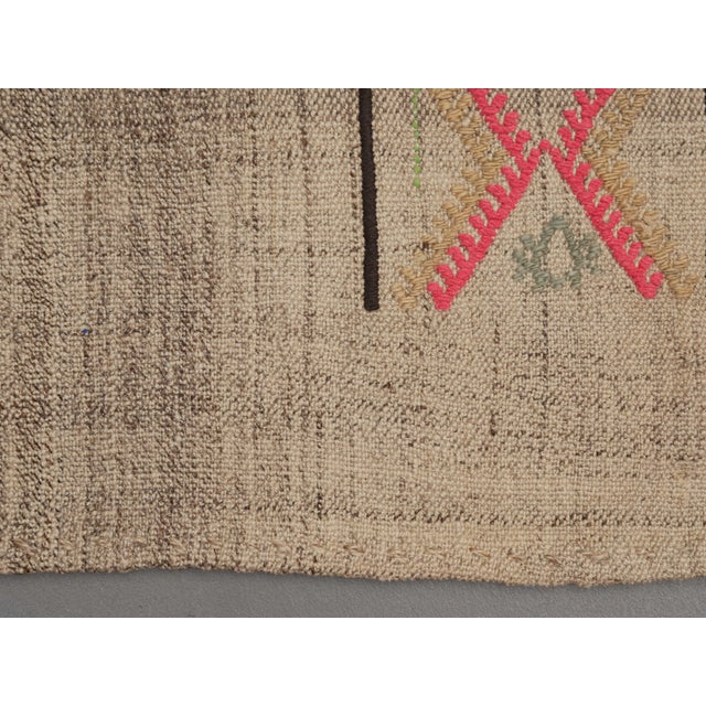 1970s Vintage Handmade Wool Cotton Grey Area Rug For Sale In San Francisco - Image 6 of 11