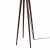 Quattro Floor Lamp - Dark Walnut Wood Finish & Weathered Brass, White Linen Shade, Dimmer For Sale - Image 6 of 11