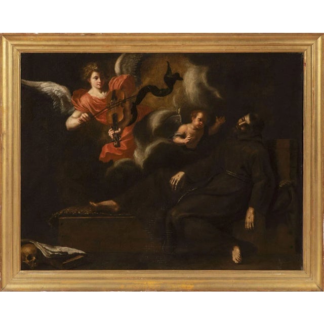 Master of the Neapolitan School of the 17th Century. Vision of Saint Francis The saint of the order, identified by his...