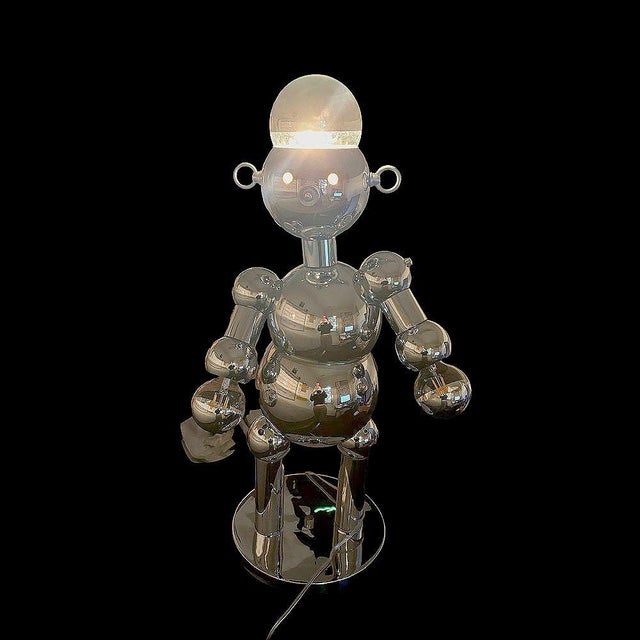 1975 Post-Modern Chrome Bubble Ball Robot Table Lamp by Torino Lamps For Sale - Image 10 of 12
