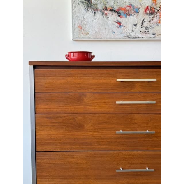 1950s Authentic Paul McCobb for Calvin Furniture "Linear Group" Tall Boy Dresser For Sale In Los Angeles - Image 6 of 15