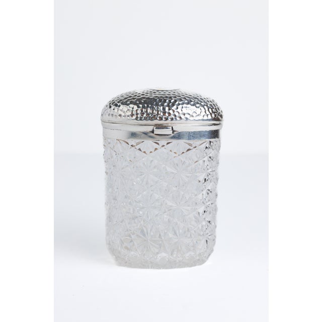 Early 20th Century Victorian Style Cut Crystal Perfume Bottle With Sterling Silver Lid For Sale - Image 9 of 9