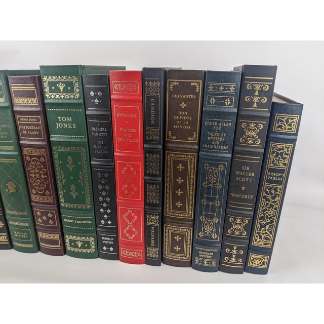 Green 12-Book Franklin Library & Franklin Mystery Decorative Collection – Red, Green, Blue & Gold For Sale - Image 8 of 14