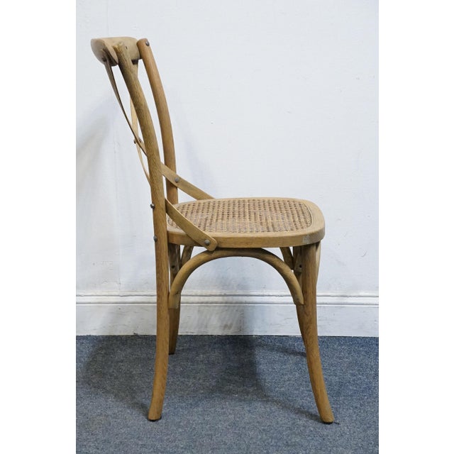 Brown Restoration Hardware Madeline Solid Oak X-Back Bentwood Dining Chair W. Caned Seat Dc017 For Sale - Image 8 of 8