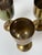 Metal Vintage Brass Wine Goblets with Worn Silvered Interiors, 1960s, Set of 5 For Sale - Image 7 of 13
