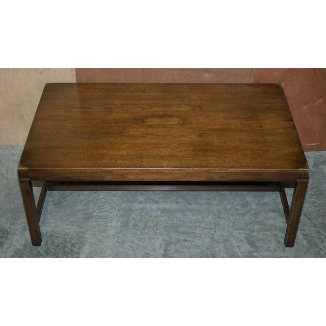 Very large Harrods Kennedy mahogany and brass Military Campaign coffee table A very good looking and well made military...