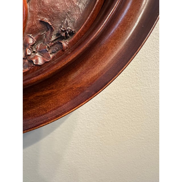 Brown Vintage Handcarved Walnut Relief Intaglio Artwork For Sale - Image 8 of 13