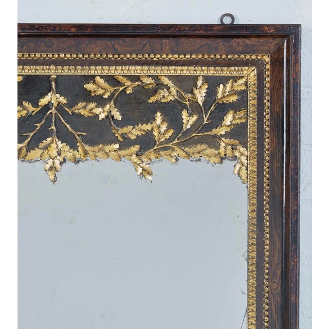 Antique 19c Italian Faux Bois & Giltwood Mirror.