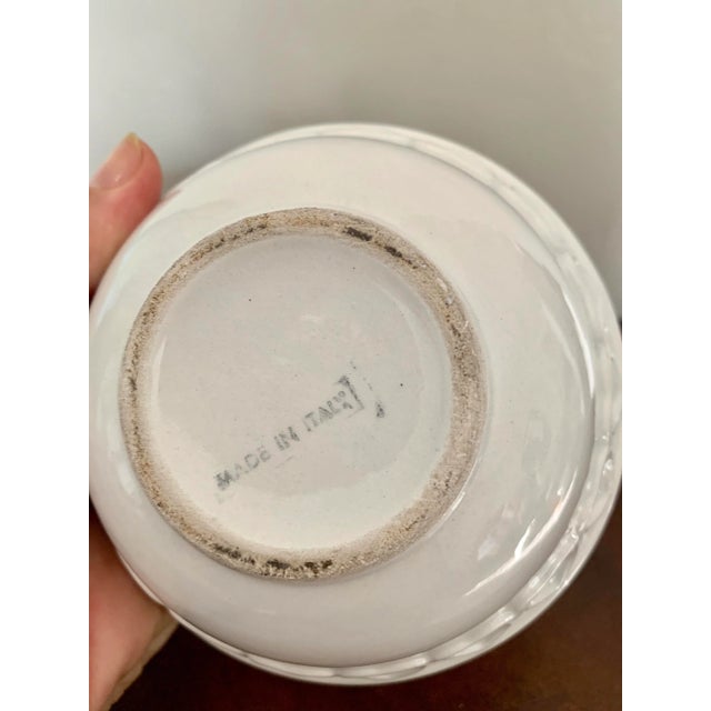 Hollywood Regency Italian Mid Century Trompe l'Oeil Studio Ceramic Box With Pink Rose Finial For Sale - Image 3 of 5