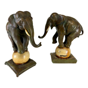 Mid-Century Vintage Bronze Plated Elephant Sculptures