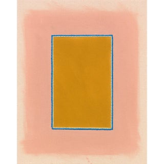 Mustard Gold & Blush Pink Minimalist Color Field Art Print, Emily Keating Snyder, 30 X 24 Unframed Print For Sale