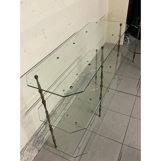 Modular Glass and Brass Etageres, Italy, 1950s, Set of 3 For Sale - Image 16 of 18