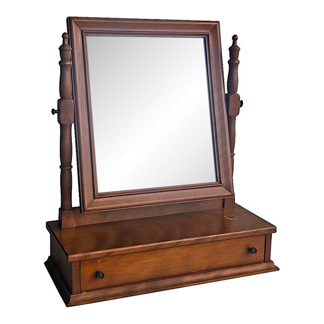 1960s Vintage Ethan Allen Baumritter Shaving/Cheval/Vanity Mirror For Sale