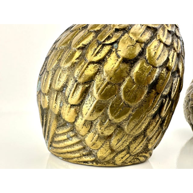 Mid Century Sold Brass Pheasants, a Pair For Sale - Image 4 of 10