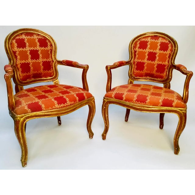 19th Century Venetian Louis XV Style Painted and Gilt Armchairs- A Pair For Sale - Image 13 of 13