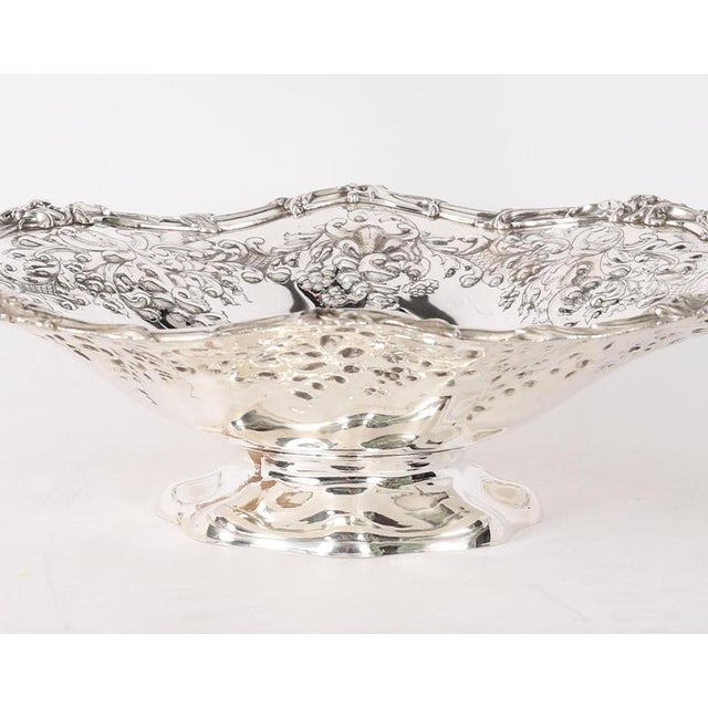 Metal Antique Victorian Silver Plated Fruit Basket, 19th Century For Sale - Image 7 of 14