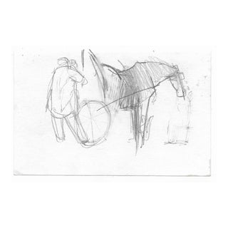 1960s Horse and Figure Drawing For Sale