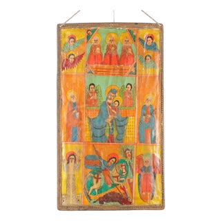 Madonna with Jesus and Saints, Tempera on Panel For Sale