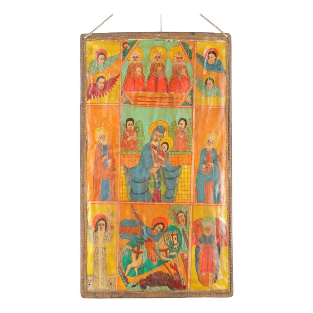 Madonna with Jesus and Saints, Tempera on Panel For Sale