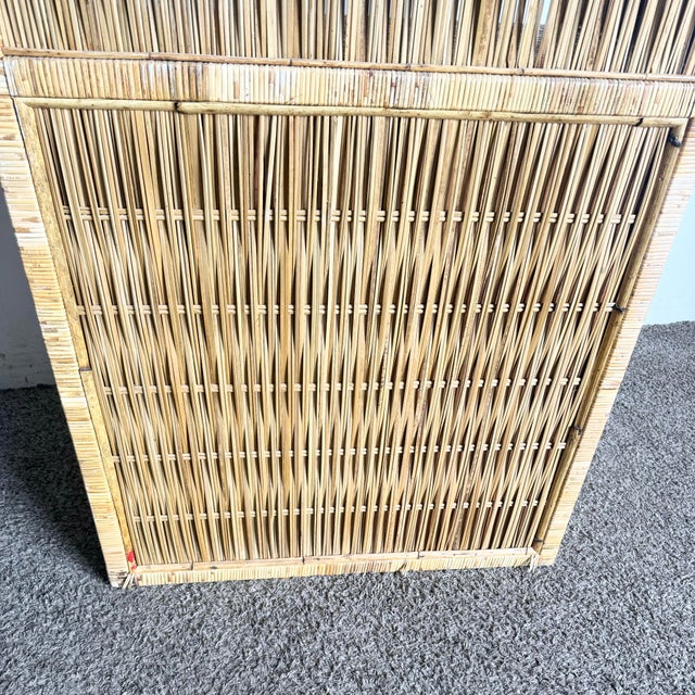 Wood Boho Chic Coastal Wicker Etagere For Sale - Image 7 of 9