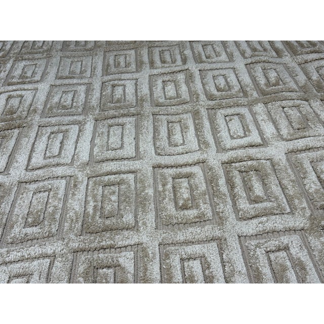 Contemporary Rh Rajouri Silk & Wool Rug – 12' × 15' Wheat | Hand-Knotted Silk & Wool | Nepalese Artisan Construction For Sale - Image 3 of 18