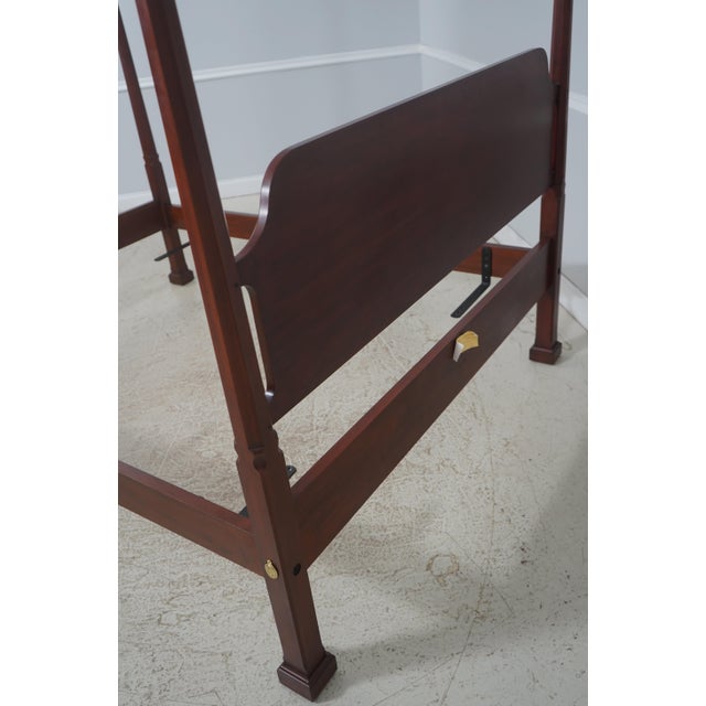 Henkel Harris Cherry Queen Size Pencil Post Bed For Sale - Image 17 of 18