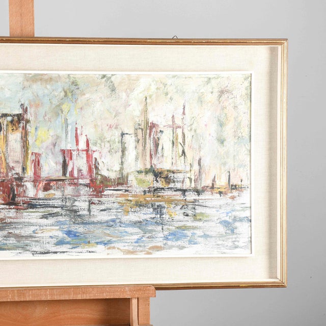 This painting, created and signed in 1962 by paolo zauli, is an example of modern art reflecting the aesthetic trends of...