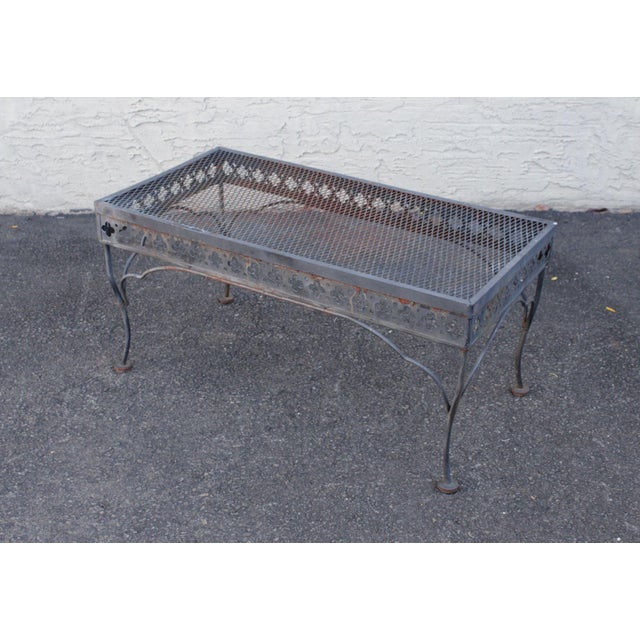 Vintage Wrought Iron Outdoor Coffee Table For Sale - Image 16 of 18
