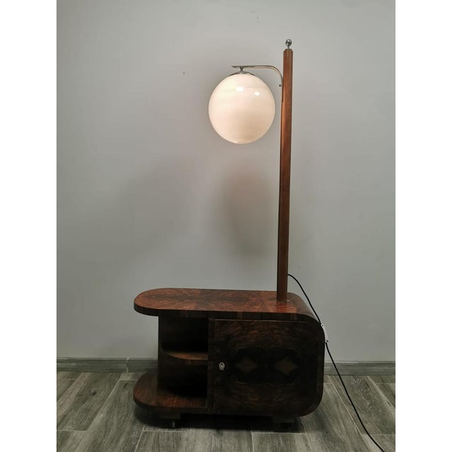Art Deco Floor Lamp by Jindrich Halabala, in Very Good conditions. Designed 1950 to 1959 European Plug (up to 250V).The...