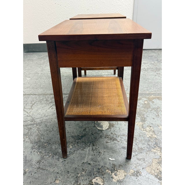 1960s Jack Cartwright for Founders Furniture 1960's Walnut Nightstands, Pair For Sale - Image 5 of 12
