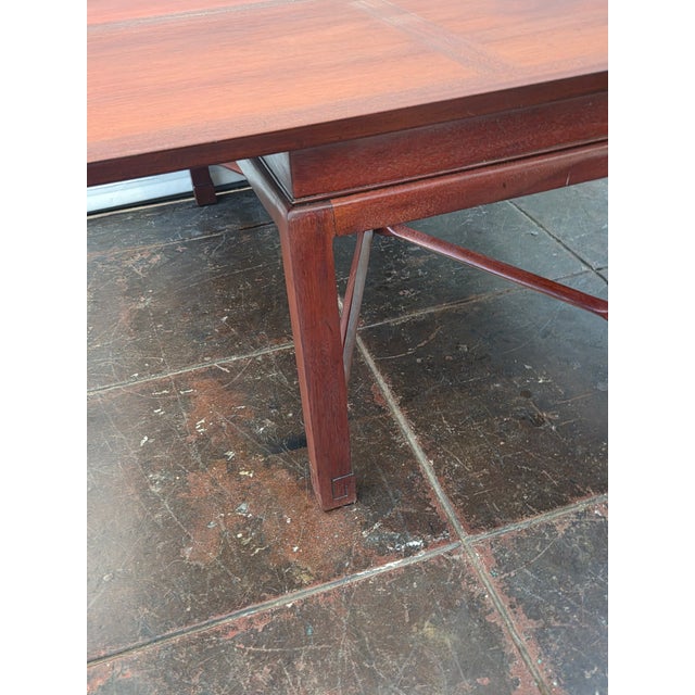 Red Antique 1939 Asian Theme Coffee Table Mahogany Swivel Top Game Table For Sale - Image 8 of 10