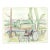 1940s Grace Spongberg Countryside Landscape With Wagon For Sale
