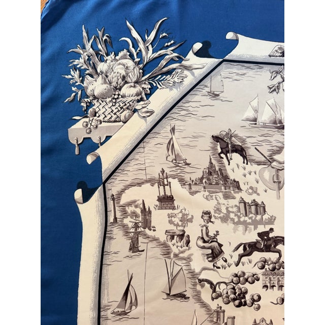 French Country Hermès La France 1959 Silk Scarf Designed by Françoise De La Perriere For Sale - Image 3 of 12