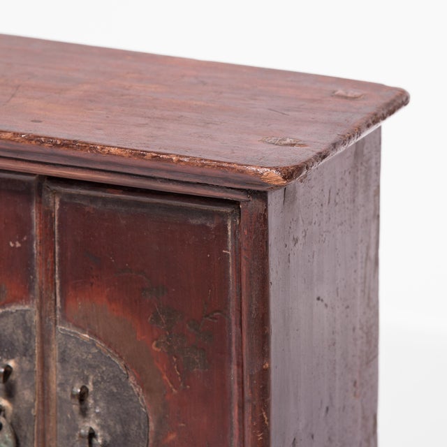 Red Chinese Miniature Noodle Cabinet, C. 1850 For Sale - Image 8 of 9
