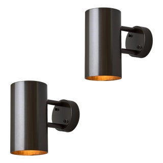Pair of Large Hans-Agne Jakobsson C627 'Rulle' Outdoor Sconces in Painted Bronze For Sale