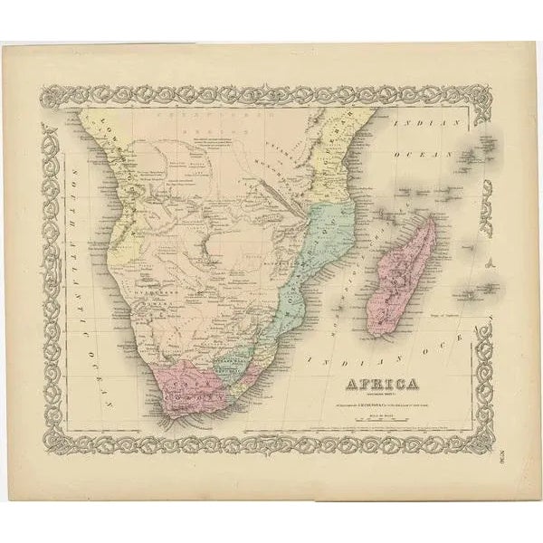 Antique Maps of Africa by Colton, 1855, Set of 3 For Sale - Image 4 of 5