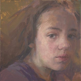 Laura by Elena Burykina | Oil on panel Portrait of a young girl with a neutral expression. For Sale