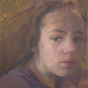 Laura by Elena Burykina | Oil on panel Portrait of a young girl with a neutral expression.