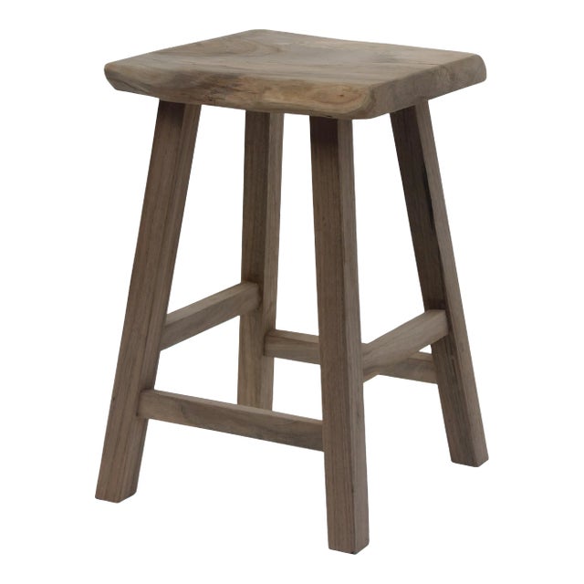 Live Edge Counter Stool Walnut Wood, Natural For Sale