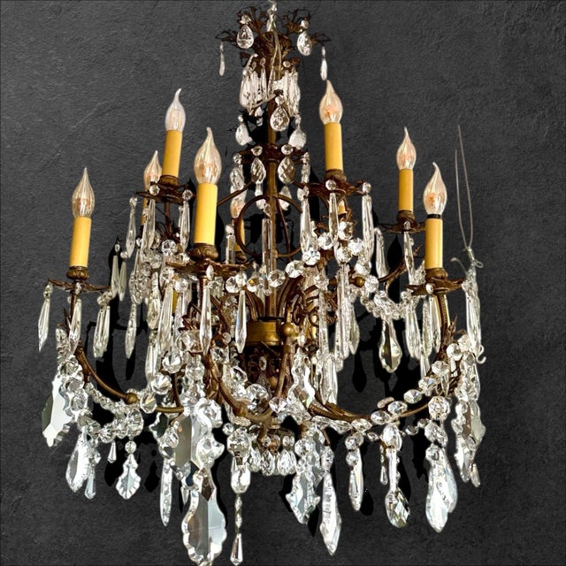 Antique Crystal Chandelier, 1890s For Sale - Image 4 of 13