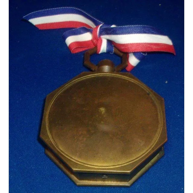 19th Century French Empire Early 19th Century Gilt & Patinated Bronze Octagonal Wall Cartel Clock For Sale - Image 5 of 11