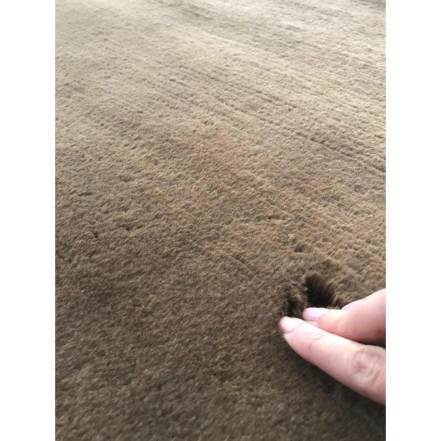 Contemporary brown handmade Mohair rug by Doris Leslie Blau. Size: 10'10" × 10'9" (330 × 327 cm). This modern hand knotted...