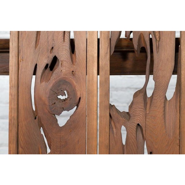 19th Century Japanese Ranma Transom Panels with Carved Openwork Design - A Pair For Sale - Image 12 of 12