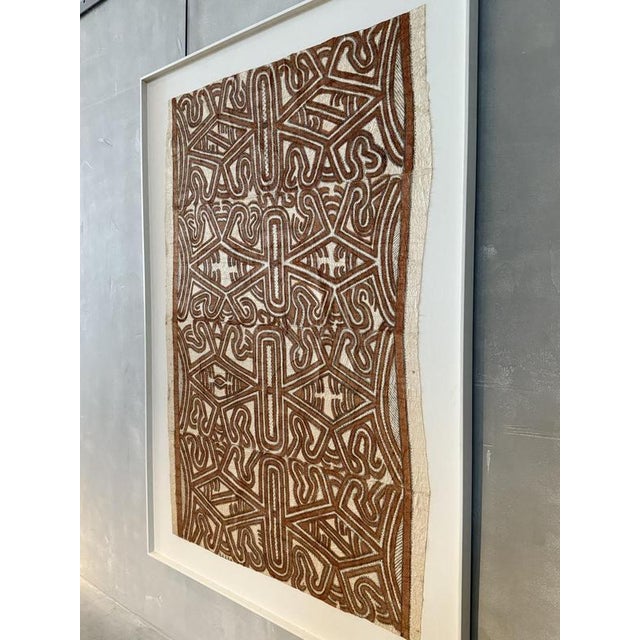 Vintage Mounted Tapa Cloth #1, 1950s For Sale - Image 4 of 10