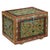 Brown Indian Green Painted Wooden Chest, 1940s For Sale - Image 8 of 8