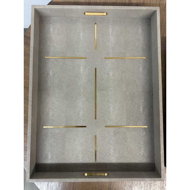 Made Goods Daina Faux Shagreen Trays, Set of Two For Sale - Image 10 of 12