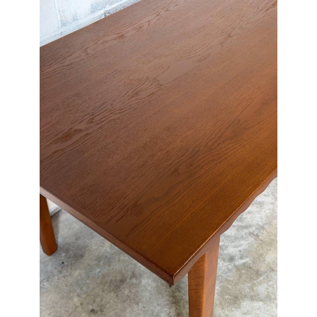 1970s Oak Extendable Dining Table With Two Pull-Out Leaves Vintage Mid-Century Modern 1970s For Sale - Image 5 of 11
